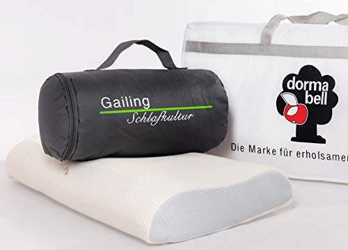 Dormabell Cervical Nackenstützkissen mit gratis Reisetasche und gratis Aufbewahrungstasche (NB2)