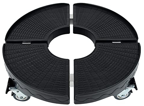 Aufun Pflanzenroller Ø 39-52 mm Einstellbar, Rollendes Tablett mit 360 °Drehbare Räder,Tragkraft 300 kg, Transporthilfe für Pflanzen, den Innen- sowie Außenbereich (Schwarz)