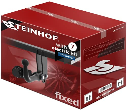 STEINHOF NEU Anhängerkupplung AHK starr kompatibel mit VW Touran I 1T Minivan 03.2003-09.2015 mit 7-polig Universal-Elektrosatz