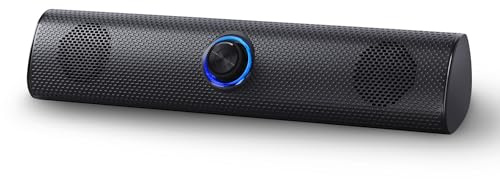 Defender Z11 PC Soundbar Lautsprecher – 2.0 Monitor Soundbar mit 6W RMS Stereo Sound, LED Lautstärkeregler, USB Powered Computer Speaker, 3,5 mm Klinke für PC, Laptop und Gaming Setup (Schwarz)