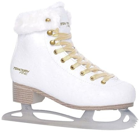 TEMPISH Damen prøve TEMPISH FINE Schlittschuh Damen mit Kunstfell Eiskunstlauf Freizeit bequem warm I wei , Weiß, 39 EU