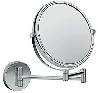 hansgrohe, Wandmontage, Kosmetikspiegel Logis Universal, Rasierspiegel schwenkbar, Make-up Spiegel, Chrom