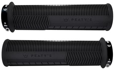 Peaty's Monarch Grips Fahrradgriffe - Pilz Fahrrad Lenkergriffe, Fahrradgriffe Ergonomisch für Komfort, Fahrrad und MTB Griffe, Fahrradlenker Griffe für Mountainbike, Scooter - Dünn 30-32 mm, Schwarz