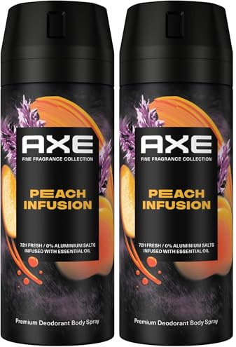 Axe Premium Bodyspray Peach Infusion Deo ohne Aluminiumsalze für 72 Stunden Frische 150 ml (Packung mit 2)