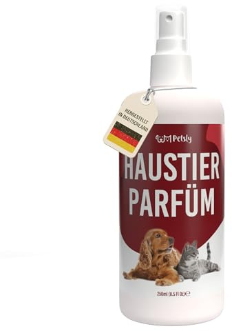 Petsly Katzen- & Hundeparfüm Pfirsich – 250 ml – Fellpflegespray | Neutralisiert Gerüche | Für Hunde & Katzen | Pflegt & Glänzt das Fell