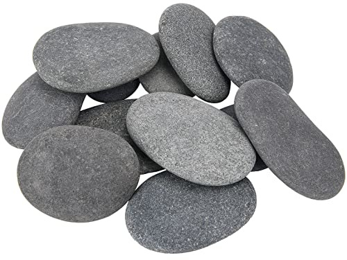 Hisredsun 10 Stück Flache Steine zum Bemalen, 7–9 cm Glatte Große Kieselsteine, Dekosteine Naturstein,Natürlicher Flussstein für Mandala Bemalen,Zen Garten,Blumentöpfen und Aquarien