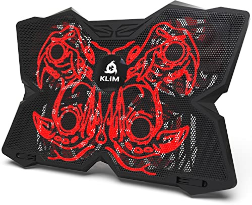 KLIM Cobra Laptop Kühler - Mehr als 500 000 verkaufte Einheiten - NEU - Leistungsstark - Schneller Kühlvorgang - 4 Lüfter PC Notebook PS4 PS5 Xbox Belüfteter Laptop Ständer