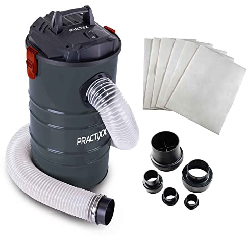 Practixx Absauganlage PX-AS-100 Werkstattsauger | Leistung 1200W | Luftleistung 215 m³/h | 65L Füllmenge Metallbehälter | 2m Schlauch Ø100mm | inkl. Filterpatrone, 4 TLG. Adapterset & 6 Papierfilter
