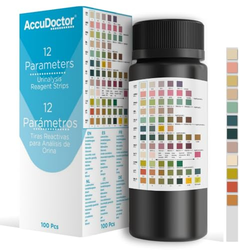 AccuDoctor 100 Urin-Teststreifen – 12-Parameter Schnelltest für Zuhause (pH, Glukose, Ketone, Eiweiß) – Gesundheits-Check Urinanalyse Urintestreifen