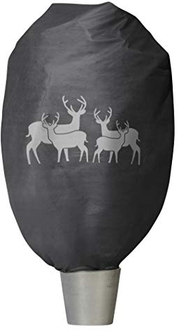 Windhager Winter-Deko-Vlieshaube Protect XXL, Kälteschutz, Frostschutz für Pflanzen, Wintervlies, Gartenvlies, Abdeckvlies, 1,4 x 2 m, Hirsch-Motiv, Anthrazit