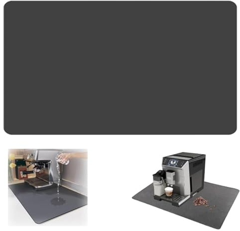 Abtropfmatte Geschirr Abtropfmatte 60 x 50cm Schnelltrocknend (Dunkelgrau) | Trockenmatte UnterlageGeschirr für Küchenarbeitsplatte saugfähiges KaffeemaschinenGeeignet Arbeitsplatten, Kaffeemaschinen