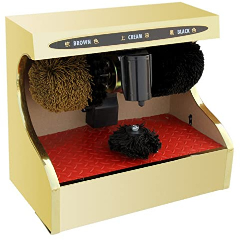 XNXYSMKJ Schuhputzmaschine mit automatischer Induktionsfunktion, automatischer Haushaltsschuhputzer, Schuhputzmaschine für den gewerblichen Gebrauch (Gold)