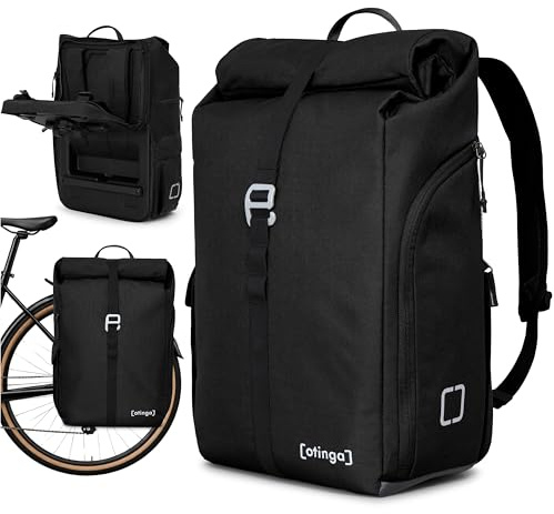 otinga® Flip V3 Fahrradtasche Rucksack [34L Volumen] für jeden Gepäckträger I Stylische Gepäckträgertasche mit Rucksack - in 3 Sekunden umgebaut I Wasserdichter Fahrradrucksack Gepäckträger