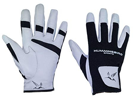 Hummingbird Sports Mädchen Lacrosse und Feldhockey-Handschuhe aus Leder, Grau, Größe M