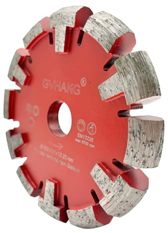 GVHAKG Tuck Point Diamant Sägeblatt für Fußbodenheizung, sehr harte Betonböden und Entfernung, Segmentbreite 17mm, Segmenthöhe 12mm, Premium Trockenschnitt (130 x 17 x12x 22,23mm)