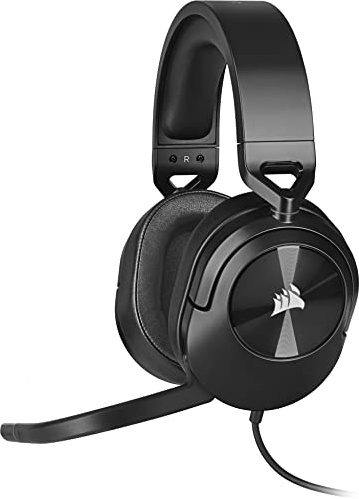 Corsair HS55 Surround Kabelgebundenes Gaming-Headset - Carbon | Multiplattform, Dolby 7.1 Surround Sound, iCUE-Kompatibel, PC, Mac, PS5, PS4, Xbox, Nintendo Switch, Mobile