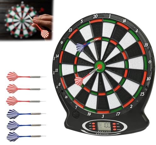Surplex Elektronische Dartscheiben für Erwachsene und Kinder mit digitaler LED-Punkteanzeige und Soft-Tip-Dart-Spitzen, automatisches elektronisches Punktespiel mit 28 Spielen, 159 Modi, geeignet