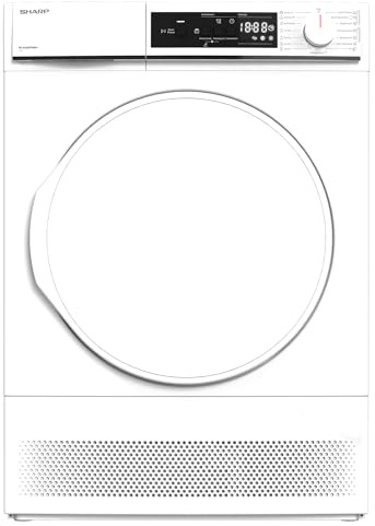 Sharp KD-NCA7S7PW91-DE Wäschetrockner, G, 7 kg, 15 Programme inkl. 12 Min. Kurzprogramm, Schontrommel mit LED-Beleuchtung, Weiß