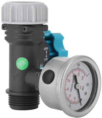Wasser Druckminderer, G3/4in Einstellbares Wasserdruckregelventil mit Manometer, Visualisiertes Design Wasser üBerdruckventi, Druckminderventil für Gewächshausgarten
