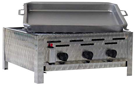 Gasgrill/Gastrobräter 3-flammig Komplett mit Rost und Pfanne
