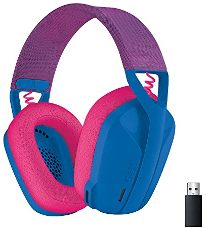 Logitech G G435 LIGHTSPEED, Kabelloses Gaming-Headset mit Bluetooth – Leichte Over-Ear-Kopfhörer, integrierte Mikrofone, 18 Stunden Akkulaufzeit, Dolby Atmos,PC,PS4,PS5,Nintendo Switch/Switch 2 - Blau