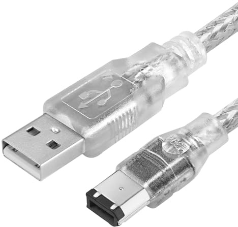 Herfair FireWire IEEE 1394-USB 6-polige Adapter-Konverter für DV-Kamera und Laptop, 1,8 m