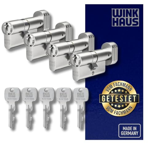 Winkhaus X-pert Profilzylinder, Knaufzylinder, Halbzylinder, Schließsystem Türzylinder Schließzylinder Zylinder Turschloss verschiedene Längen Set (4er Set | 4 Knaufzylinder)