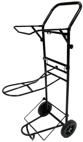RL24 - Sattelwagen Stall Carry Metall von Waldhausen – mit Sattelhalter, 2 Haken, Ablagefläche für Zubehör & Putzbox-Halterung – Sattelcaddy in Schwarz – 9,2 kg – 123 cm (Höhe)