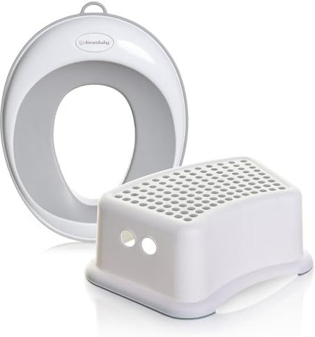 Dreambaby G7001BB Toilettensitz und Tritthocker, konturiert, Grau, Set