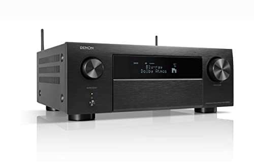 Denon AVC-X4800H 9.4-Kanal AV-Receiver, Verstärker mit Auro-3D, Dolby Atmos, DTS:X,6 8K-Eingängen und 3 Ausgängen, Bluetooth, Airplay 2, HEOS-Multiroom, Alexa kompatibel, Schwarz