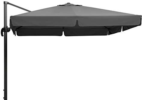 Schneider Sonnenschirm Rhodos, anthrazit, 300 x 300 cm quadratisch, 782-15, Gestell Alu/Stahl, Bespannung Polyester, 24 kg, Anthrazit