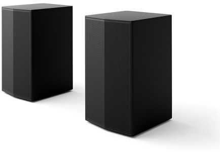 LG SPT8-S Rücklautsprecher-Set, Rücklautsprecher-Set für Soundbars, 100 W Leistung und 2,0 Kanäle, leistungsstarker und Surround-Sound, platzsparendes Design, Schwarz