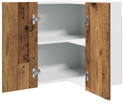 ChicAbode Eck-Hängeschrank Lyon Altholz-Optik 57x57x60 cm Holzwerkstoff