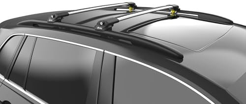 TURTLE DACHTRÄGER AIR-1, Barrenlänge 118 cm Aluminium Dachgepäckträger, Einstellbarer Fahrrad und Skiträger, Kompatibel mit Mercedes-Benz V-Class W447 2015-2024