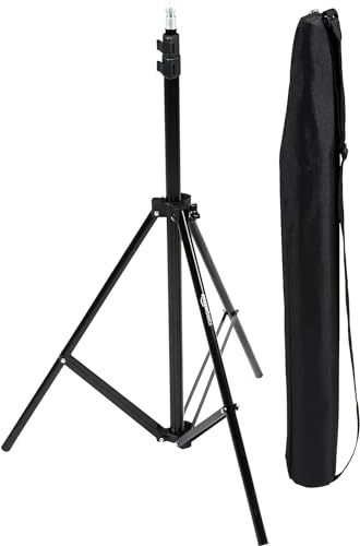 Amazon Basics Aluminium 2,04 m Kamera Beleuchtungsstativ für Studio- und On-Location-Fotos, 1,22 kg, Höhenverstellbar, Tragbar, Kompakte Aufbewahrung - Schwarz