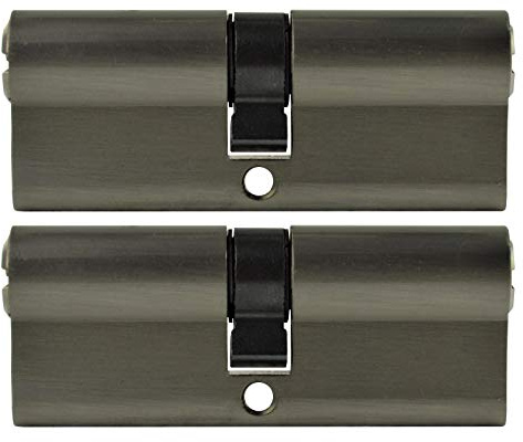 LÖWEN 70 mm 2x Zylinderschloss 35/35 Doppelzylinder gleichschließend Massive Schließzylinder inkl. 10 Wendeschlüssel A:40 B:40 2 er Set (70 mm 35/35, Profilzylinder 2 er Set gleichschließend)