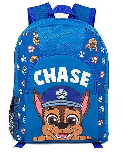 PAW PATROL Jungen-Rucksack in Blau | Chase Is On The Case Hunde-Rucksack für Kinder | Bequemer, verstellbarer Schulrucksack mit Motiv | Geräumiger und übersichtlicher Rucksack für Schule