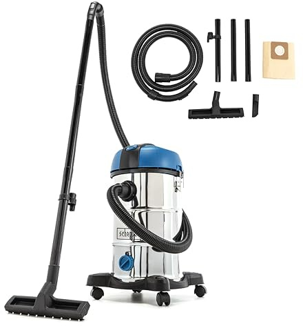 Scheppach 3in1 Nass- und Trockensauger NTS30v2 Nasssauger inkl. 9 teiliges Zubehör, Nasssaugen - Trockensaugen - Ausblasen, 30 L Behälter, 1200W mit 20 kPa Saugleistung, 3m Anschlusskabel, Silber