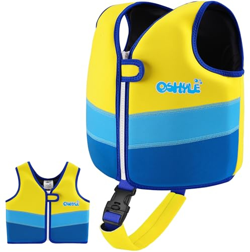 OSHYLE Schwimmweste Kinder, Neopren-Schwimmlernhilfe mit Sicherheitsgurt