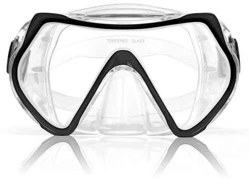 AOOSA Taucherbrille Erwachsene Teenager, Diving Goggles für Herren Damen, Tauchmaske mit 180° Panorama HD Anti Nebel Anti-Leck Verstellbares Silikonband Tauchermaske für Tauchen Schnorcheln Schwimmen