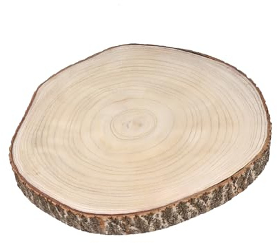 Echtholz Baumscheibe natur - 40 bis 45 cm - Holz Scheibe zum Dekorieren | Basteln Bemalen Brandmalen - Tischdeko Holzdeko Kerzenteller Deko Platte