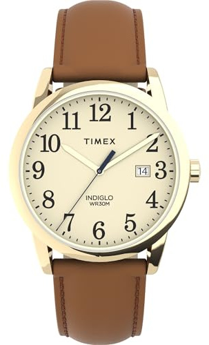 Timex Damen Analog Quarz Uhr mit Leder Armband