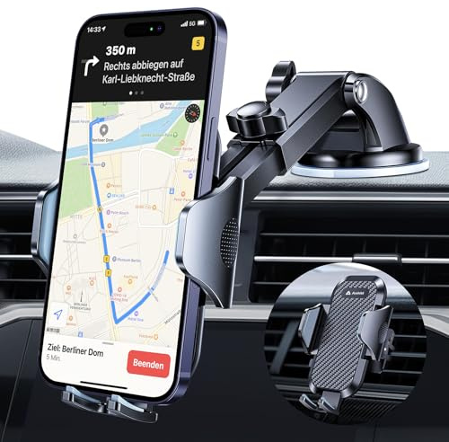 andobil Handyhalterung Auto [2026 Neueste Saugnapf] 3 in 1 Saugnapf & Lüftung Halter Universale KFZ Autohalterung Zubehör für iPhone 17 Pro Max Air 16/15/14/13/12 Samsung Galaxy S25 Ultra/S24/S23 Usw