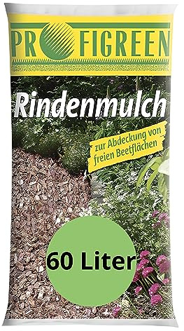 Profigreen Rindenmulch 60 Liter – Gartendekoration & Bodenabdeckung, Unkrautschutz für Beete & Wege