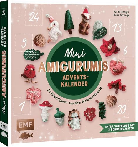 Mini-Amigurumis Adventskalender - Weihnachten im Wald: 24 süße Waldtiere und mehr häkeln | Mit 3 Bonusprojekten | Adventskalender-Häkelbuch mit perforierten Seiten zum Auftrennen