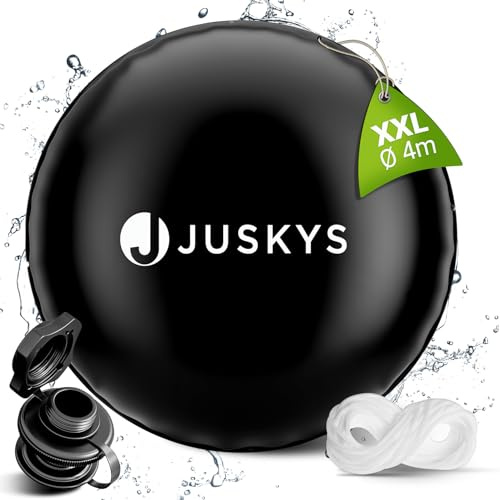 Juskys Poolabdeckung rund 4 m – aufblasbares Winter Poolkissen, Abdeckplane & Winterabdeckung für Pool & Whirlpool