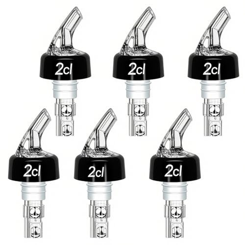 Zyluniy 6 Stück Flaschenausgießer, 2cl Dosierausgießer Bar Portionierer Spirituosen Dosierer für Rotwein, Whisky, hochprozentiger Klarer und Gelber Wein