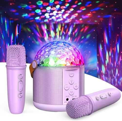 Karaoke Maschine mit Mikrofon Kinder, Geschenk Spielzeug Mädchen 3-15 Jahre | Tragbarer Karaoke Bluetooth Mikrofon Set mit Disco Licht & 5 Toneffekten, Ideal für Geburtstage, Ostern und Weihnachten