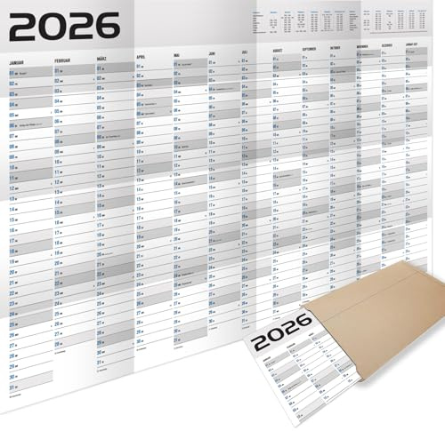 Wandkalender 2026 70x100 cm - Großer Wandplaner 2026 für Büro & Zuhause - Jahreskalender 2026 mit viel Platz - Übersichtlicher Kalender 2026 - Perfekter Jahreswandplaner (2026, 1 Stück)