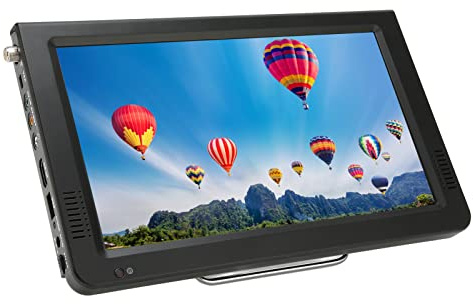 Tragbarer Digital TV, Wiederaufladbarer 10 Zoll ATSC Fernseher mit Antenne, USB 1024x600 TFT LED Display für Wohnmobile Camping, ABS Schwarz 1 Stück